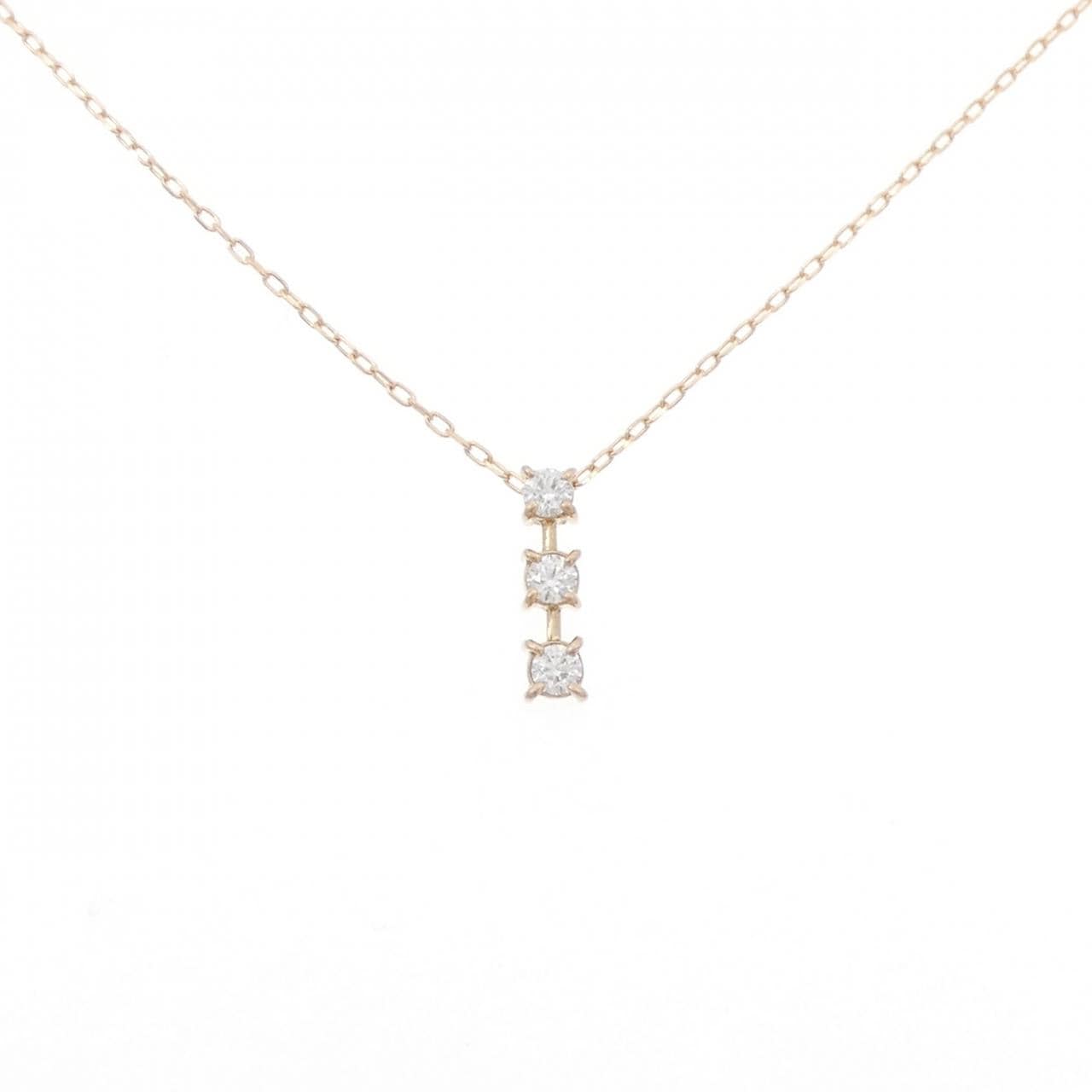 K18PG三石鑽石項鍊0.18CT