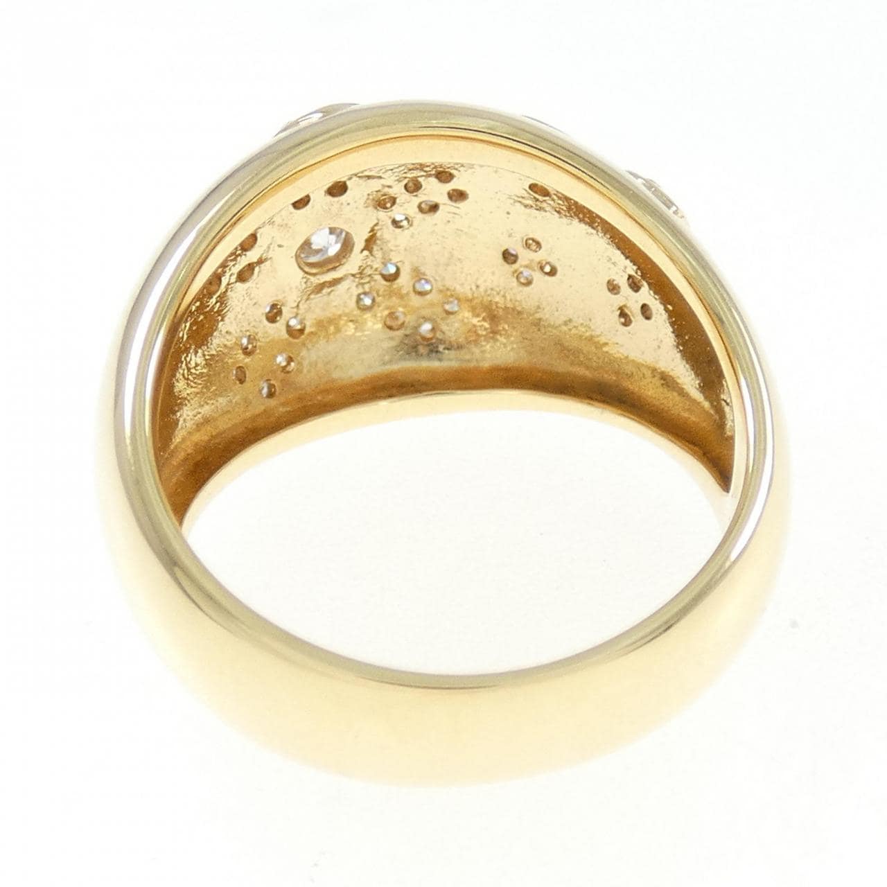 K18YG フラワー ダイヤモンド リング 0.14CT