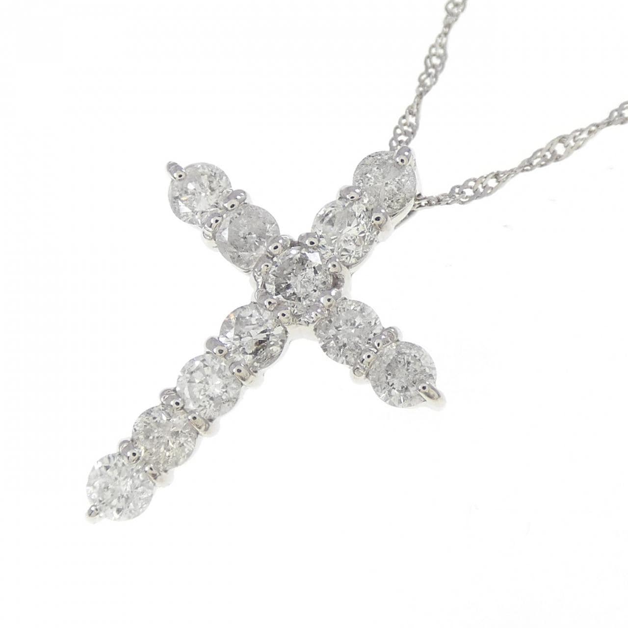 PT1000/PT850 クロス ダイヤモンド ネックレス 0.5CT