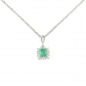 PT900 エメラルド ネックレス 0.83CT