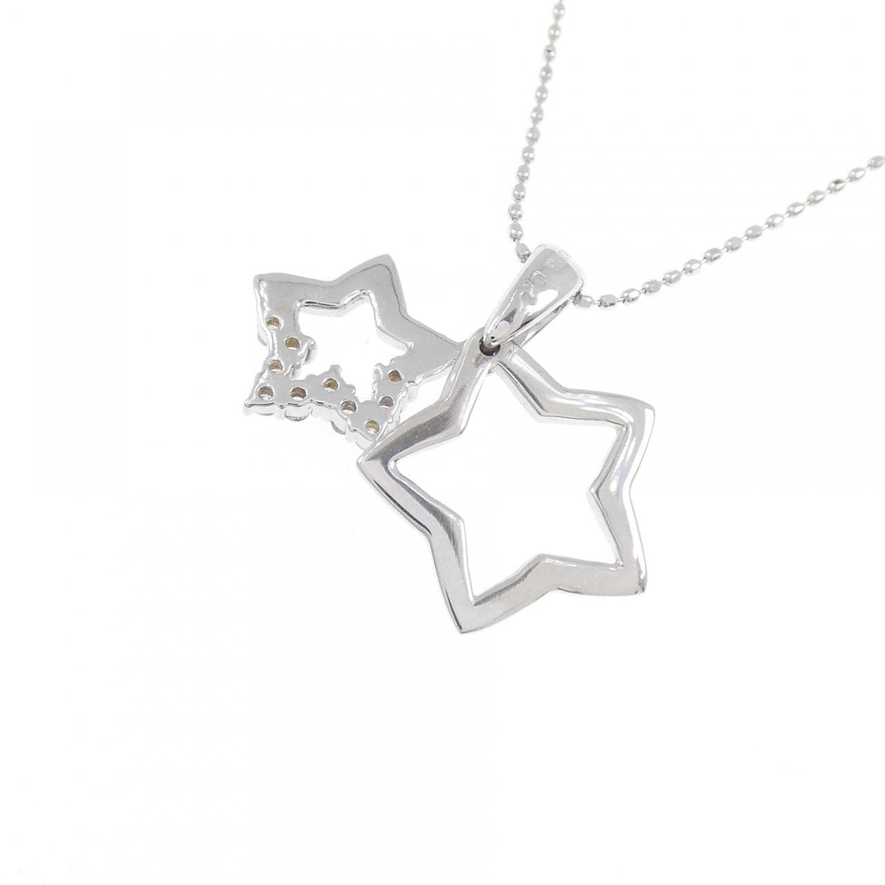 K18WG スター ダイヤモンド ネックレス 0.1CT