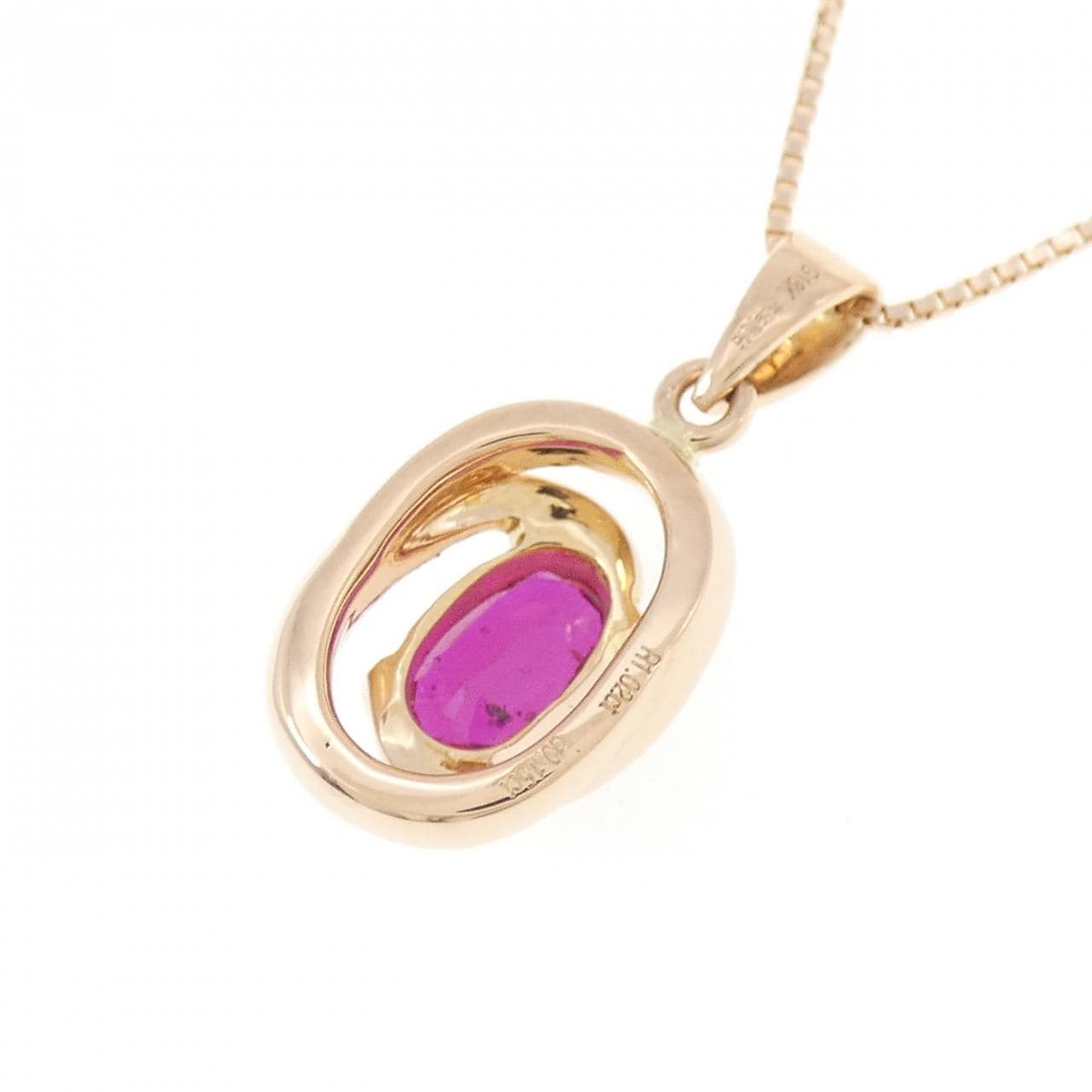 18KPG/K18PG ルビー ネックレス 1.02CT