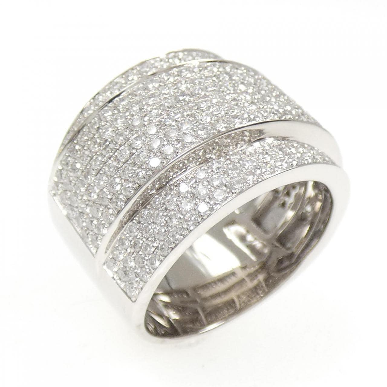 750WG パヴェ ダイヤモンド リング 1.75CT