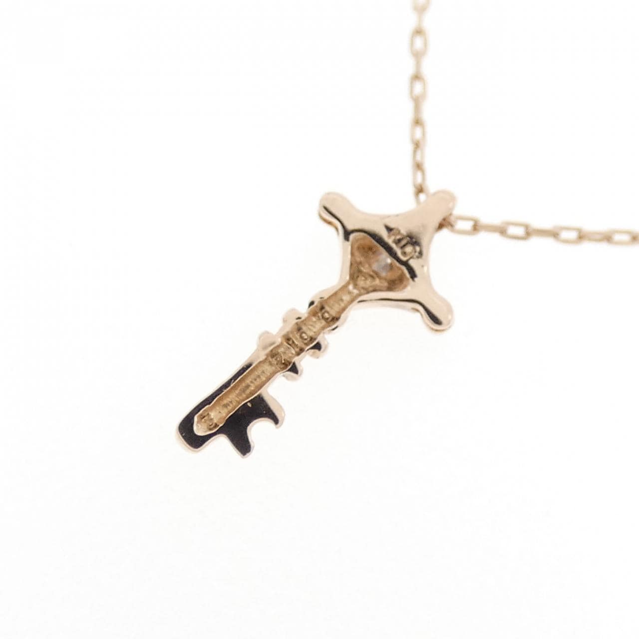 K10PG キー ダイヤモンド ネックレス 0.012CT