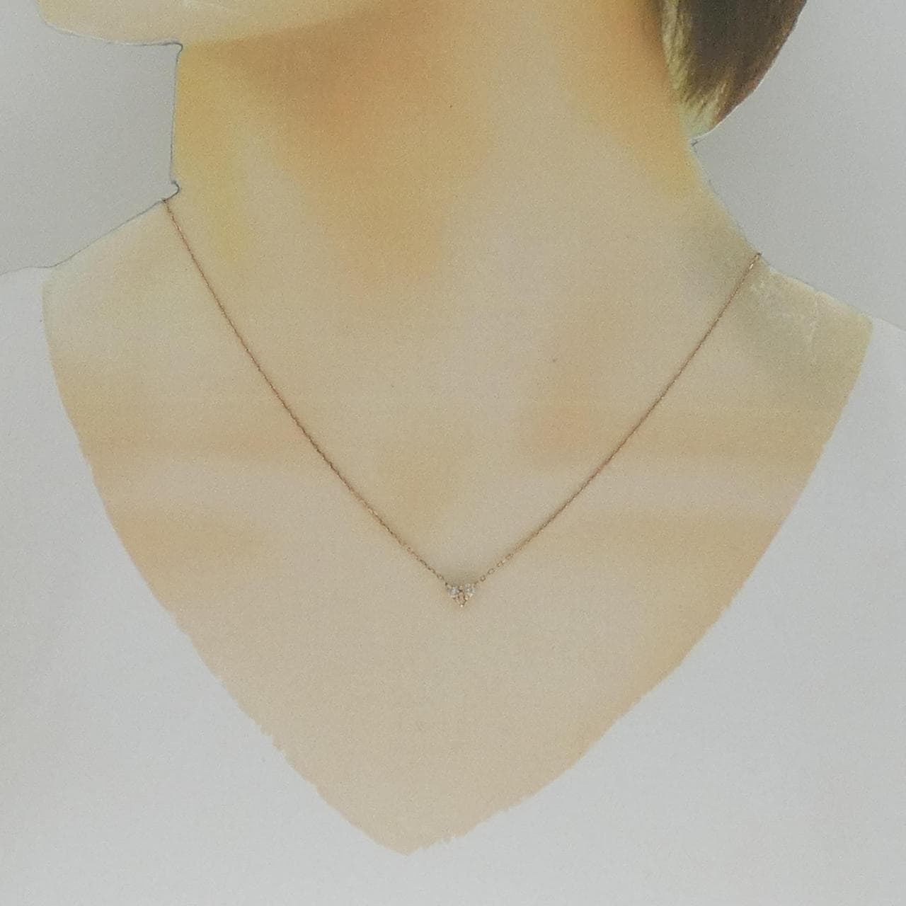 K10PG ハート ダイヤモンド ネックレス
