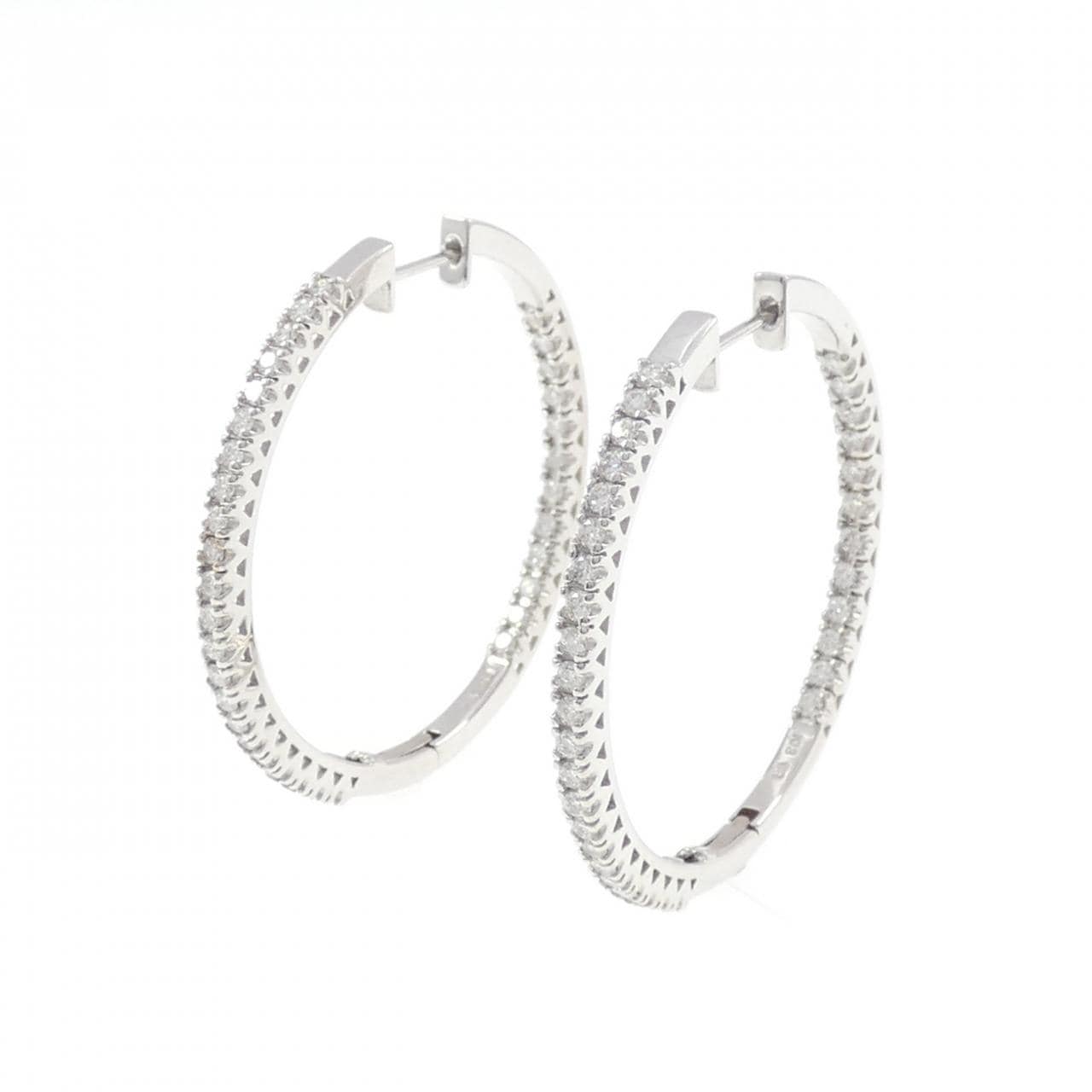 K18WG ダイヤモンド ピアス 1.00CT