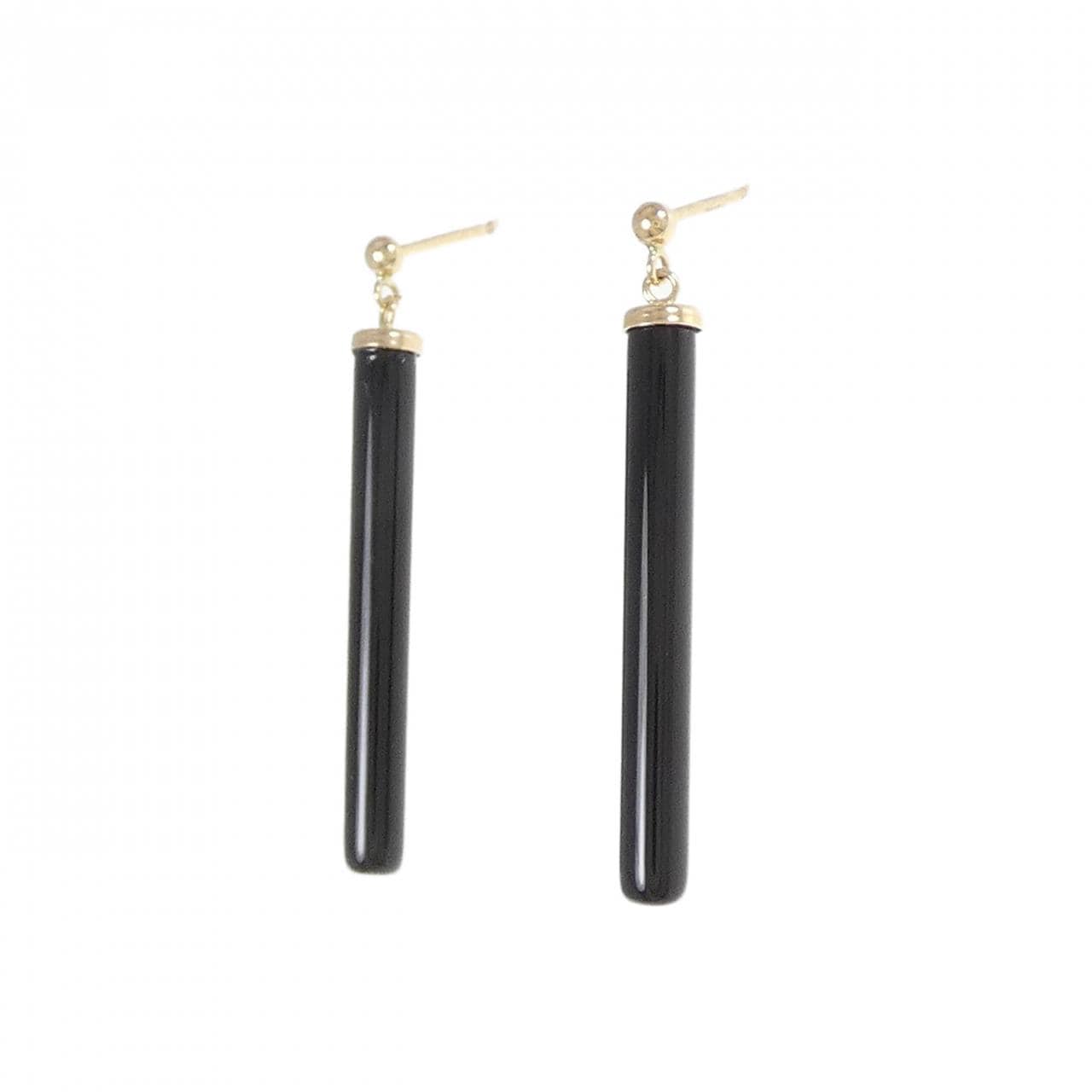 [BRAND NEW] K10YG onyx earrings