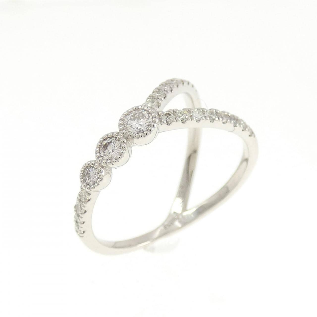 【新品】PT950 ダイヤモンド ピンキー リング 0.22CT