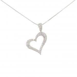 K18WG ハート ダイヤモンド ネックレス 0.30CT
