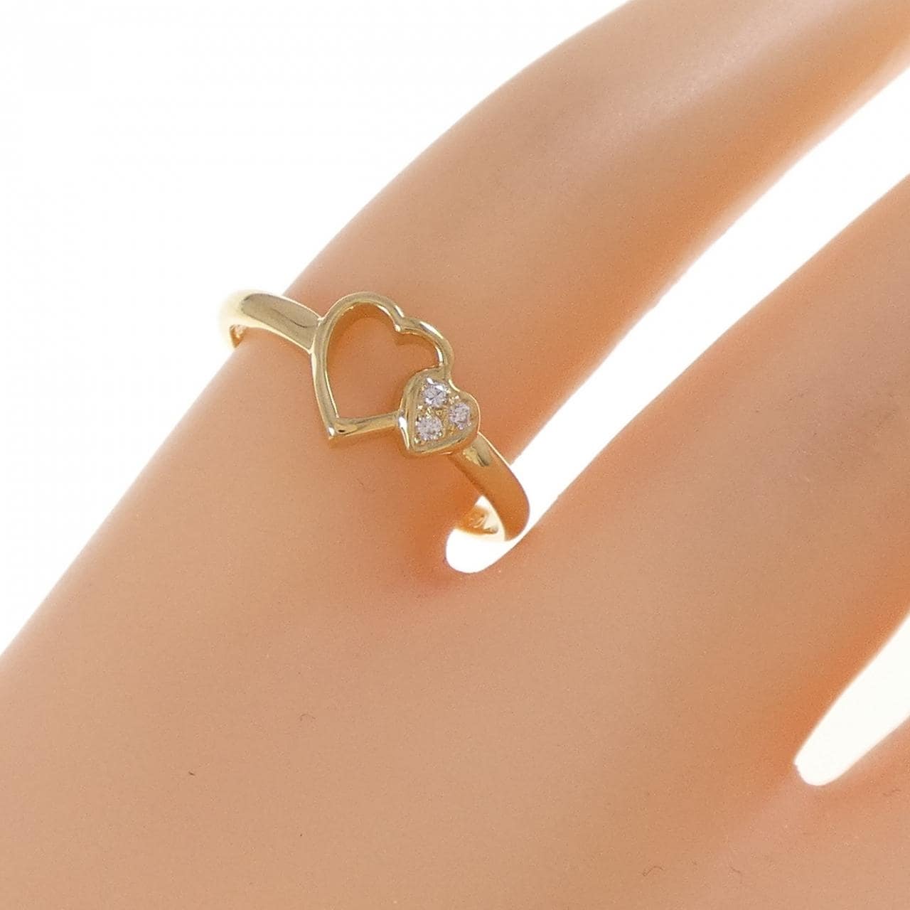 K18YG ハート ダイヤモンド リング 0.05CT