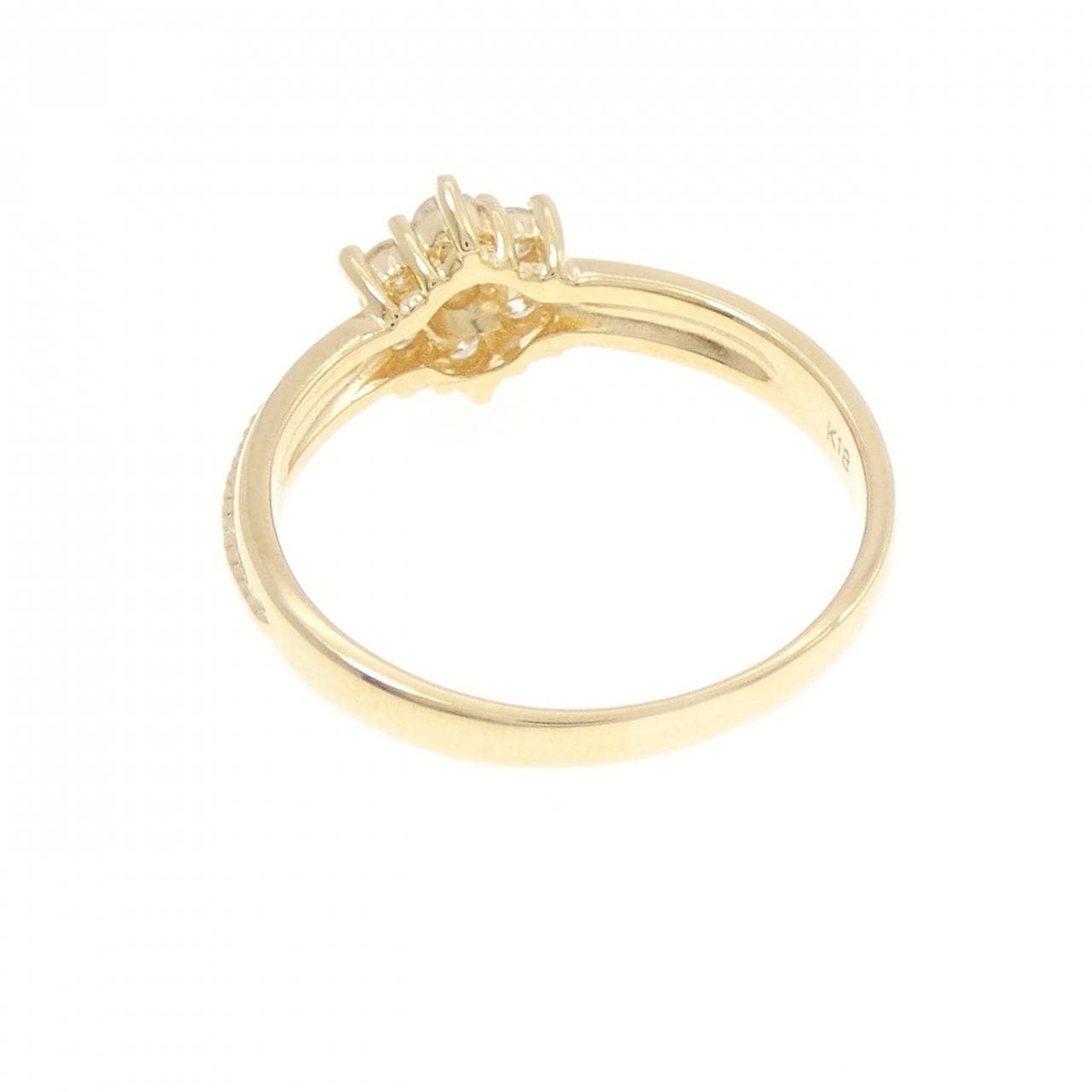 K18YG フラワー ダイヤモンド リング 0.34CT