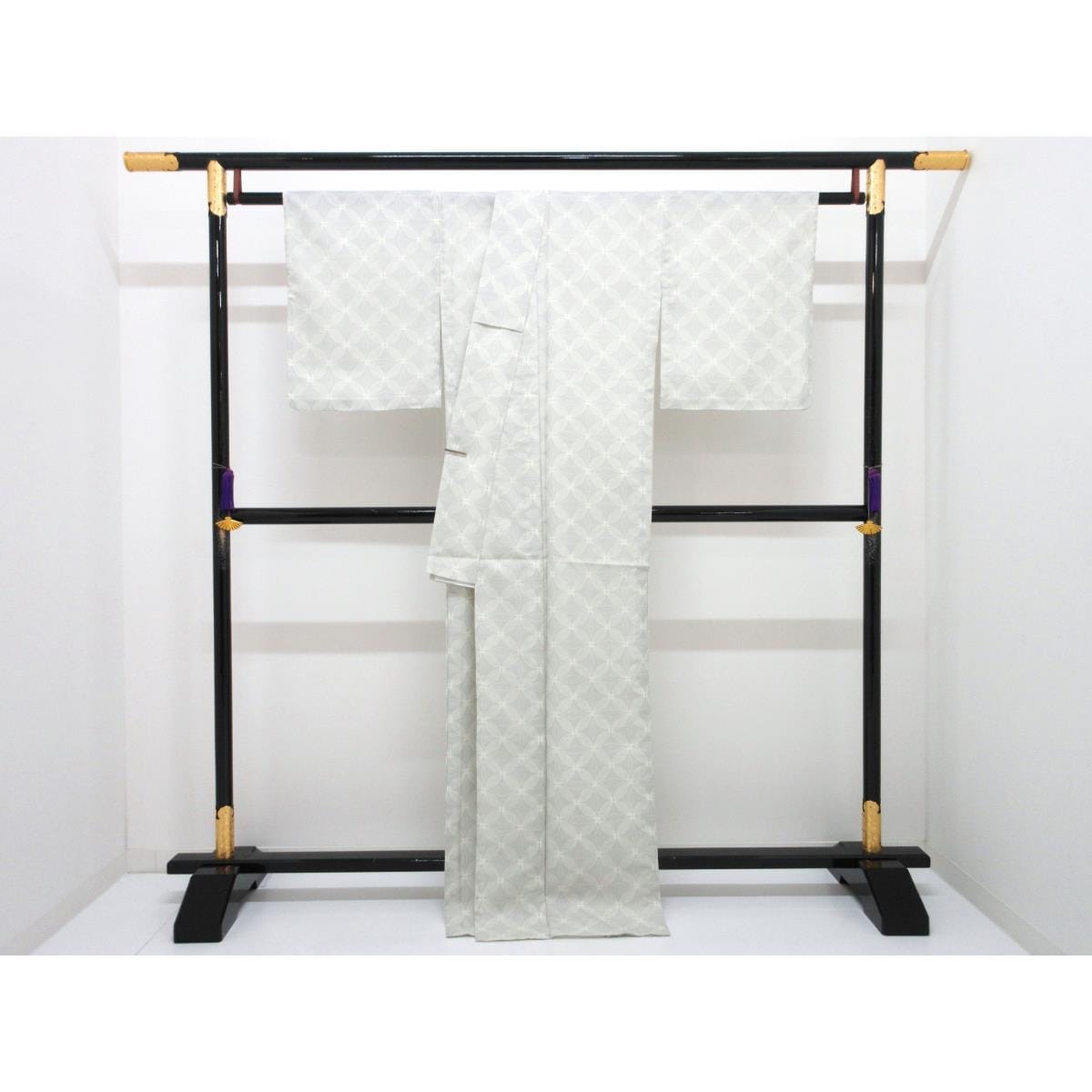 【新品】化繊　単衣　小紋　Ｌサイズ