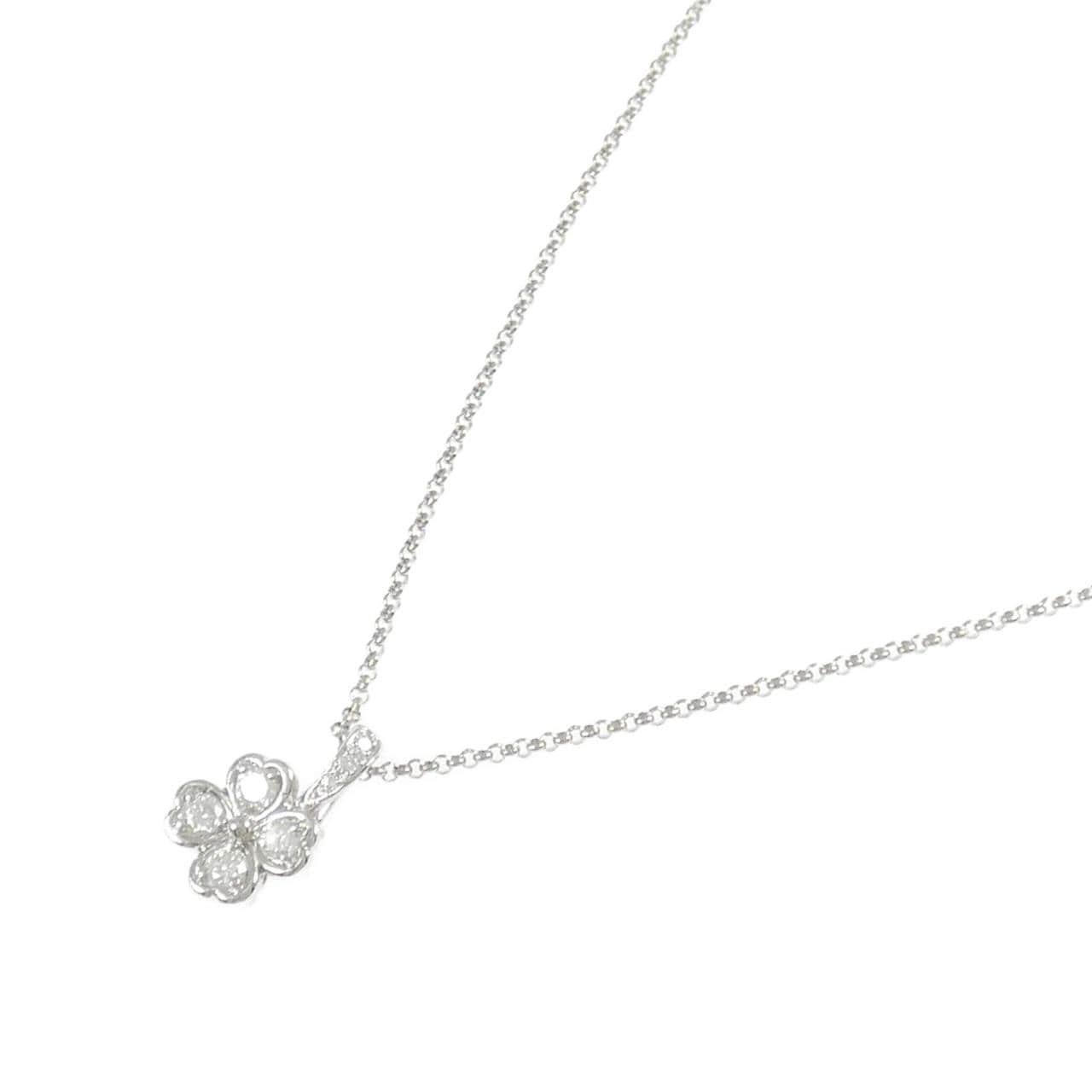 PT900/PT850 フラワー ダイヤモンド ネックレス 0.50CT