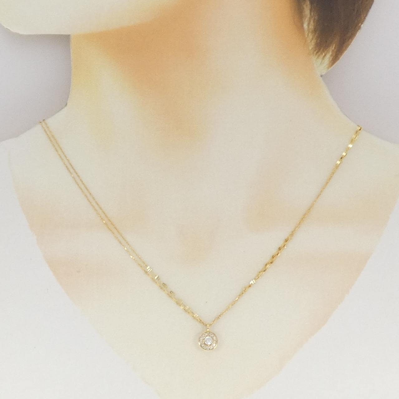 K18YG ダイヤモンド ネックレス 0.14CT