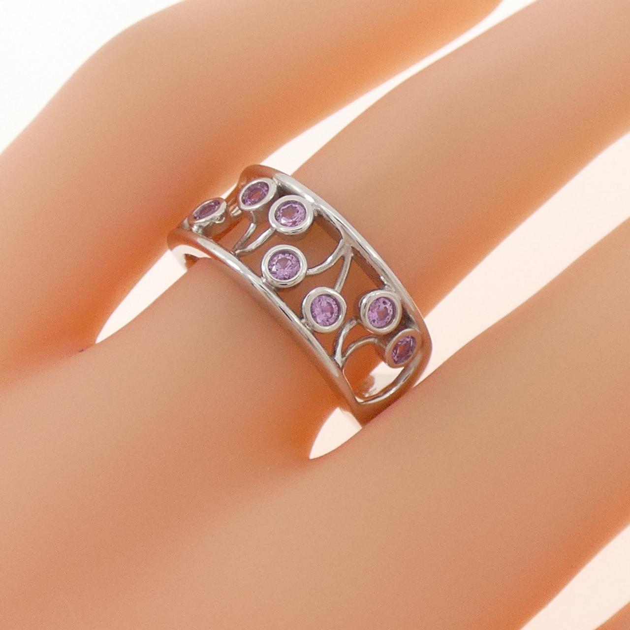 K18WG サファイヤ リング 0.34CT