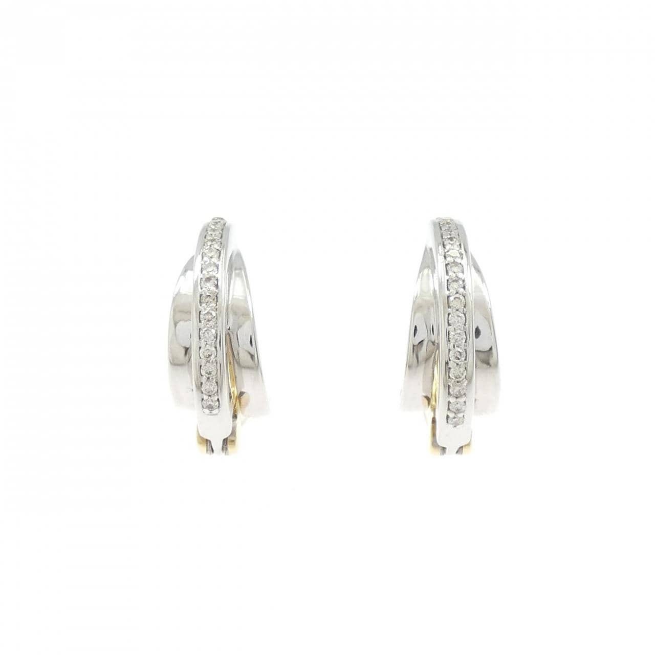 K18YG/K18WG ダイヤモンド イヤリング 0.16CT