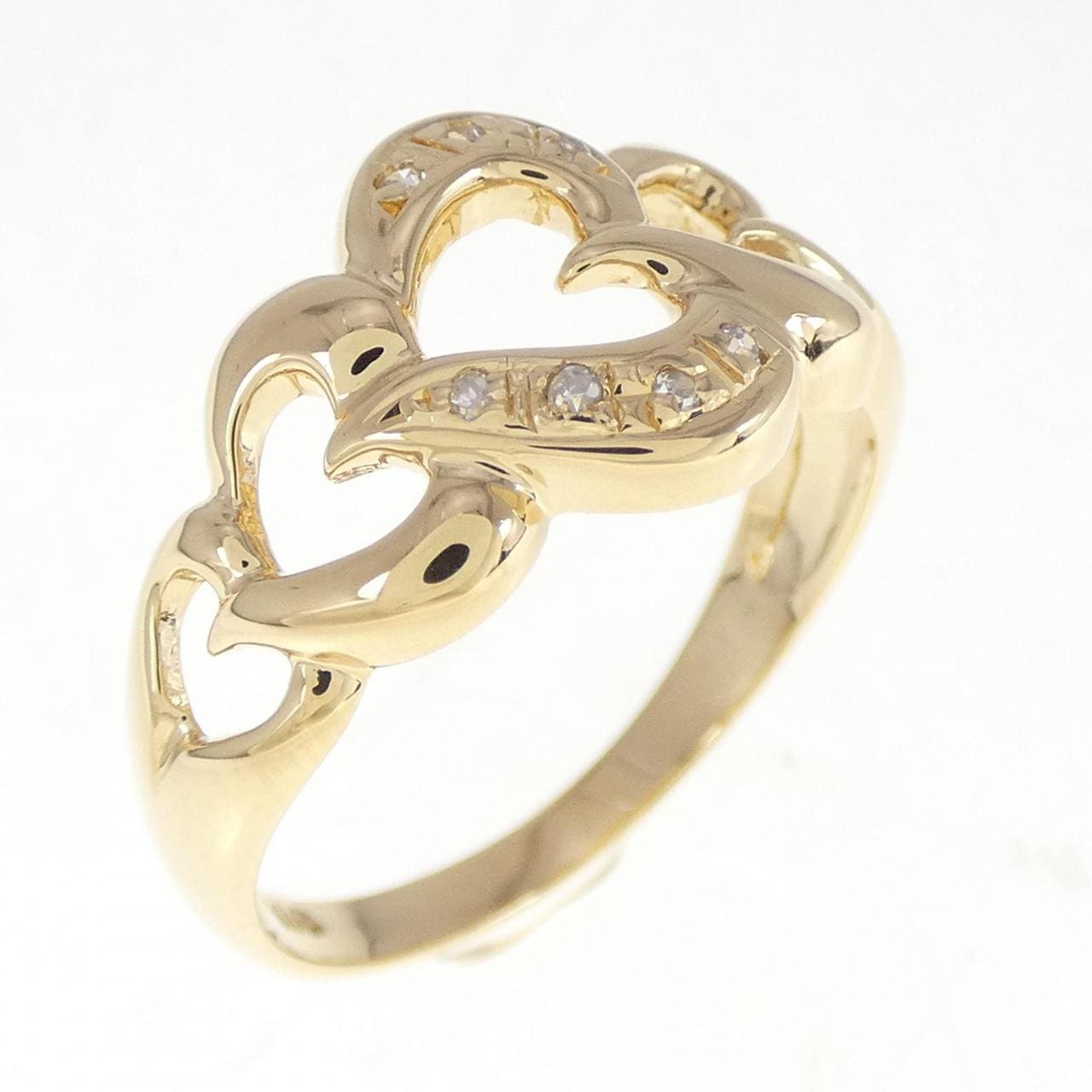 K18YG heart Diamond ring 0.04CT