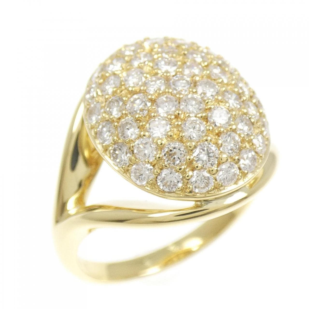 K18YG パヴェ ダイヤモンド リング 1.14CT