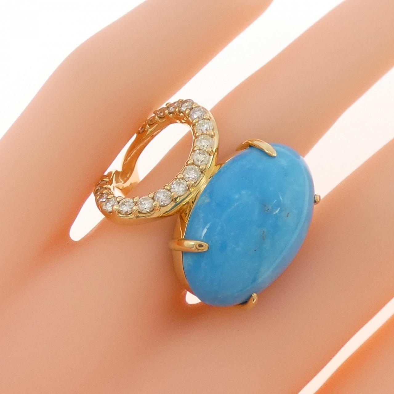 K18YG Turquoise Ring 17.32CT