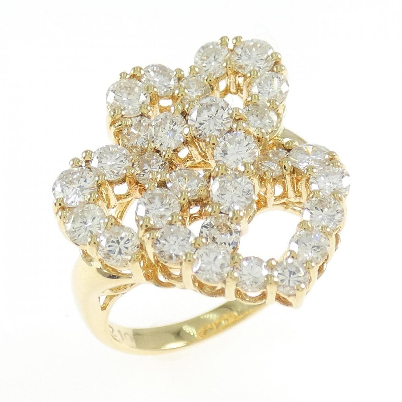 K18YG ハート ダイヤモンド リング 2.10CT