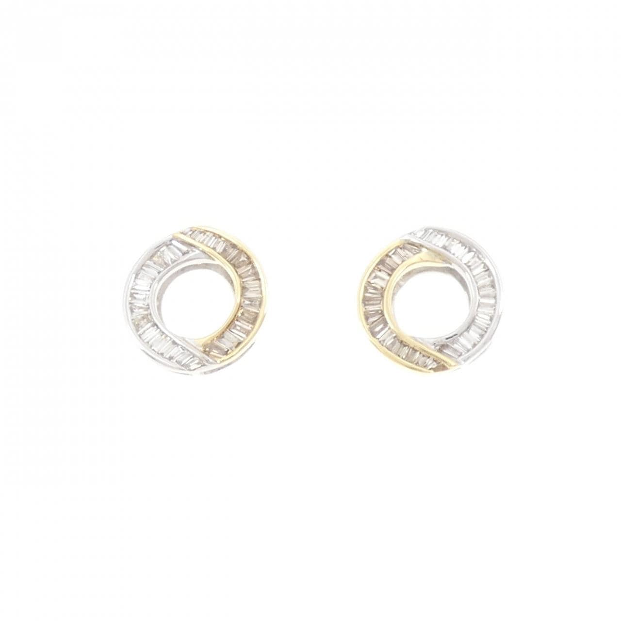K18YG/K18WG ダイヤモンド ピアス 0.72CT