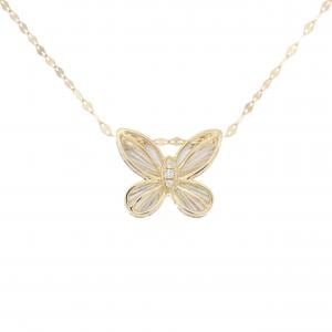 【新品】K18YG バタフライ ダイヤモンド ネックレス 0.01CT