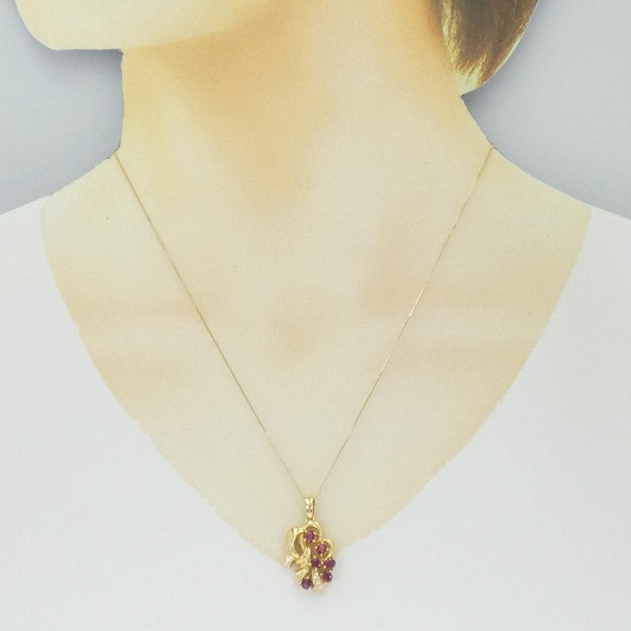 K18YG ルビー ネックレス 1.17CT