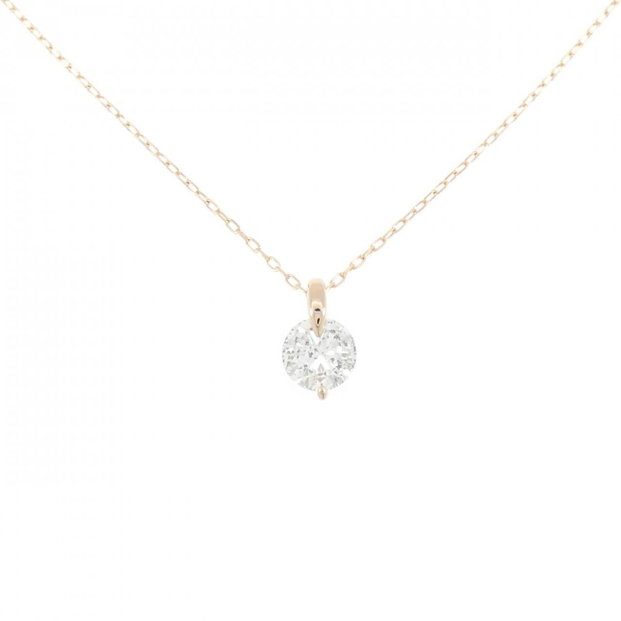 K18PG ソリティア ダイヤモンド ネックレス 1.060CT