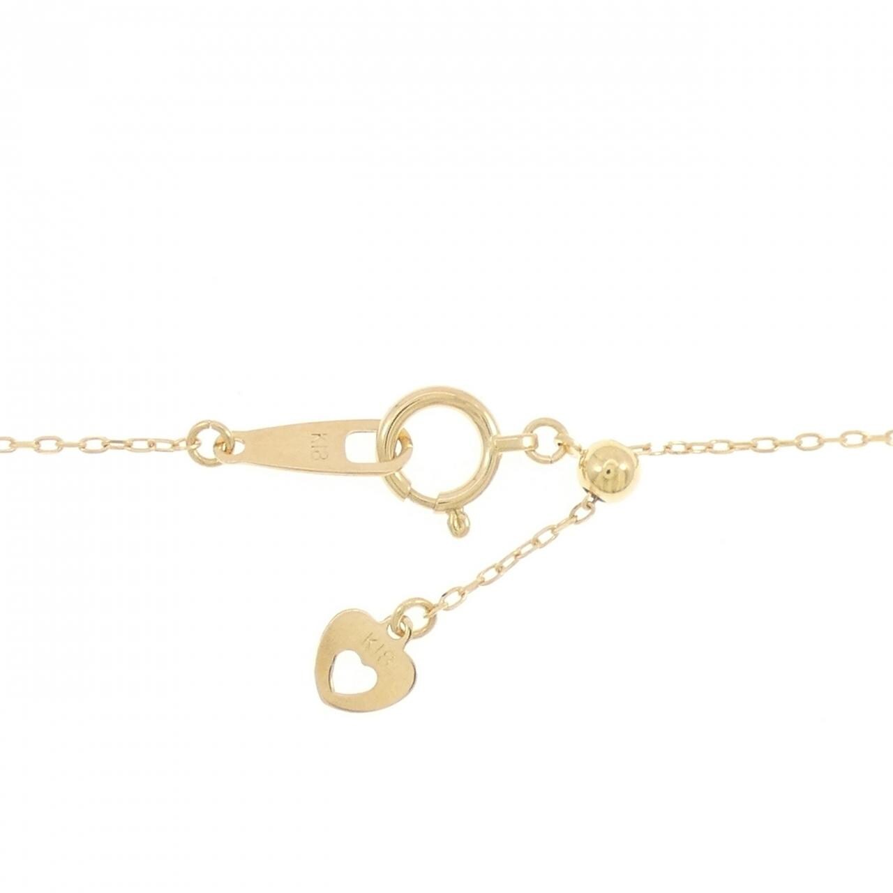 K18YG フラワー ダイヤモンド ネックレス 0.30CT