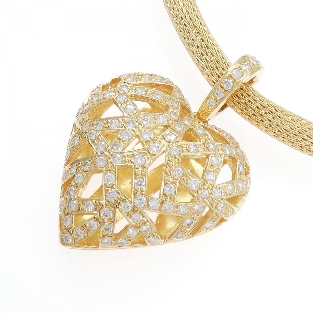 K18YG/750YG 心形鑽石項鍊 1.63克拉
