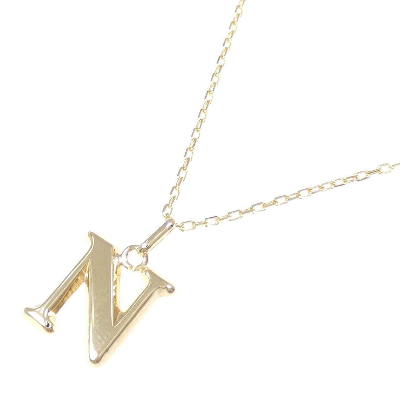 K18YG イニシャルN ネックレス