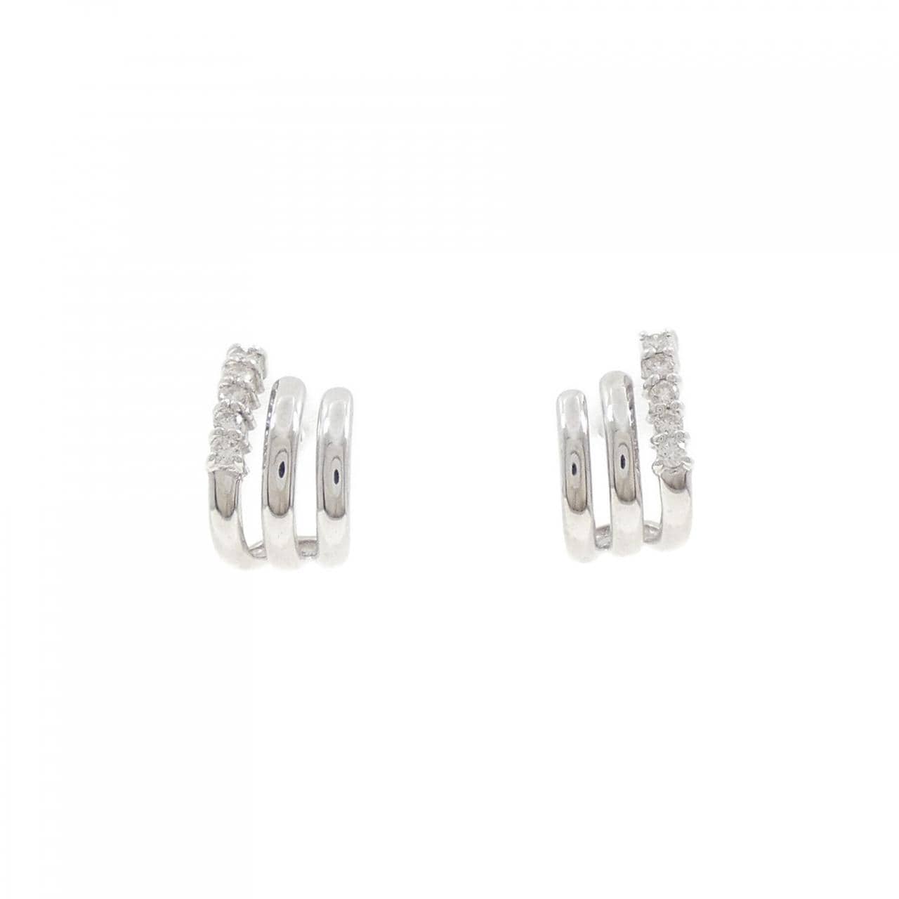 K18WG ダイヤモンド ピアス 0.14CT