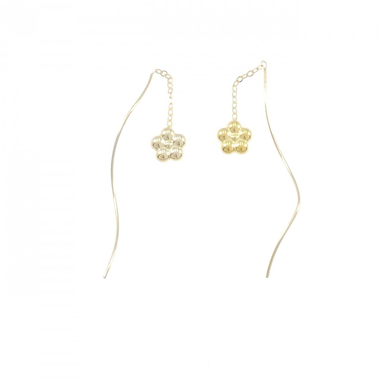 750YG フラワー ピアス