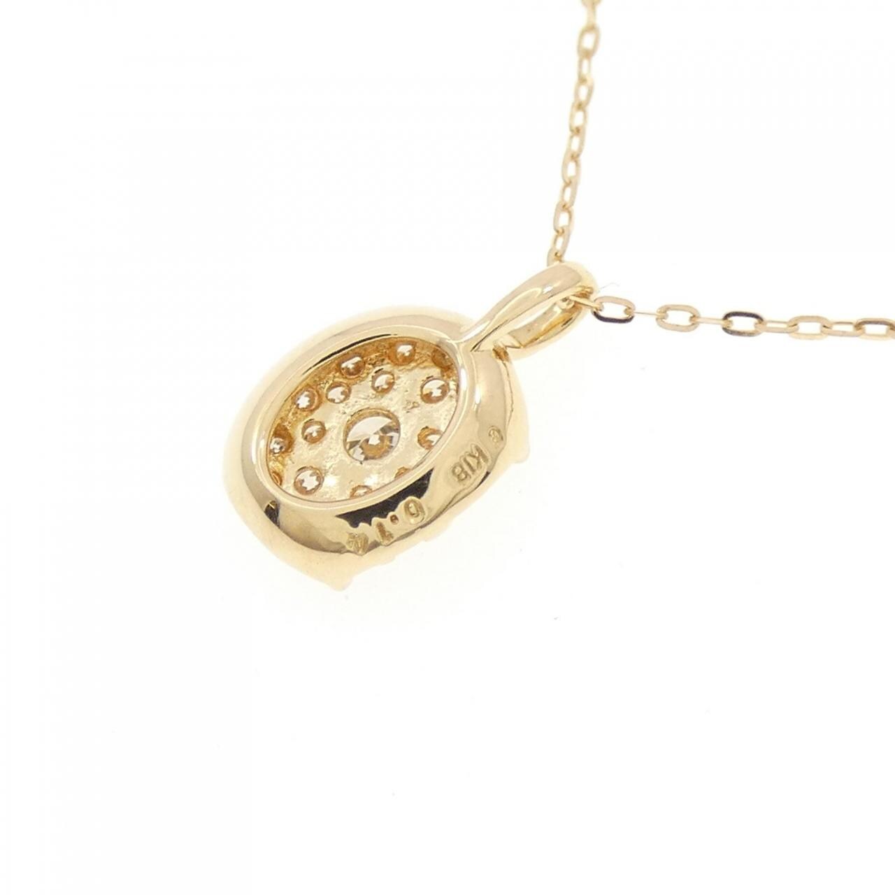 K18YG パヴェ ダイヤモンド ネックレス 0.14CT