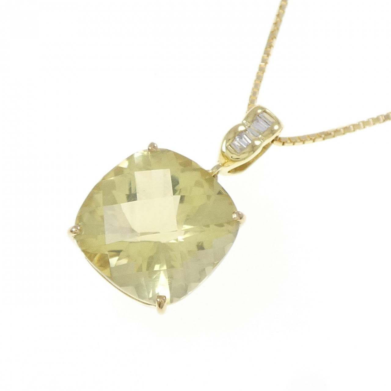 K18YG クオーツ ネックレス 10.76CT