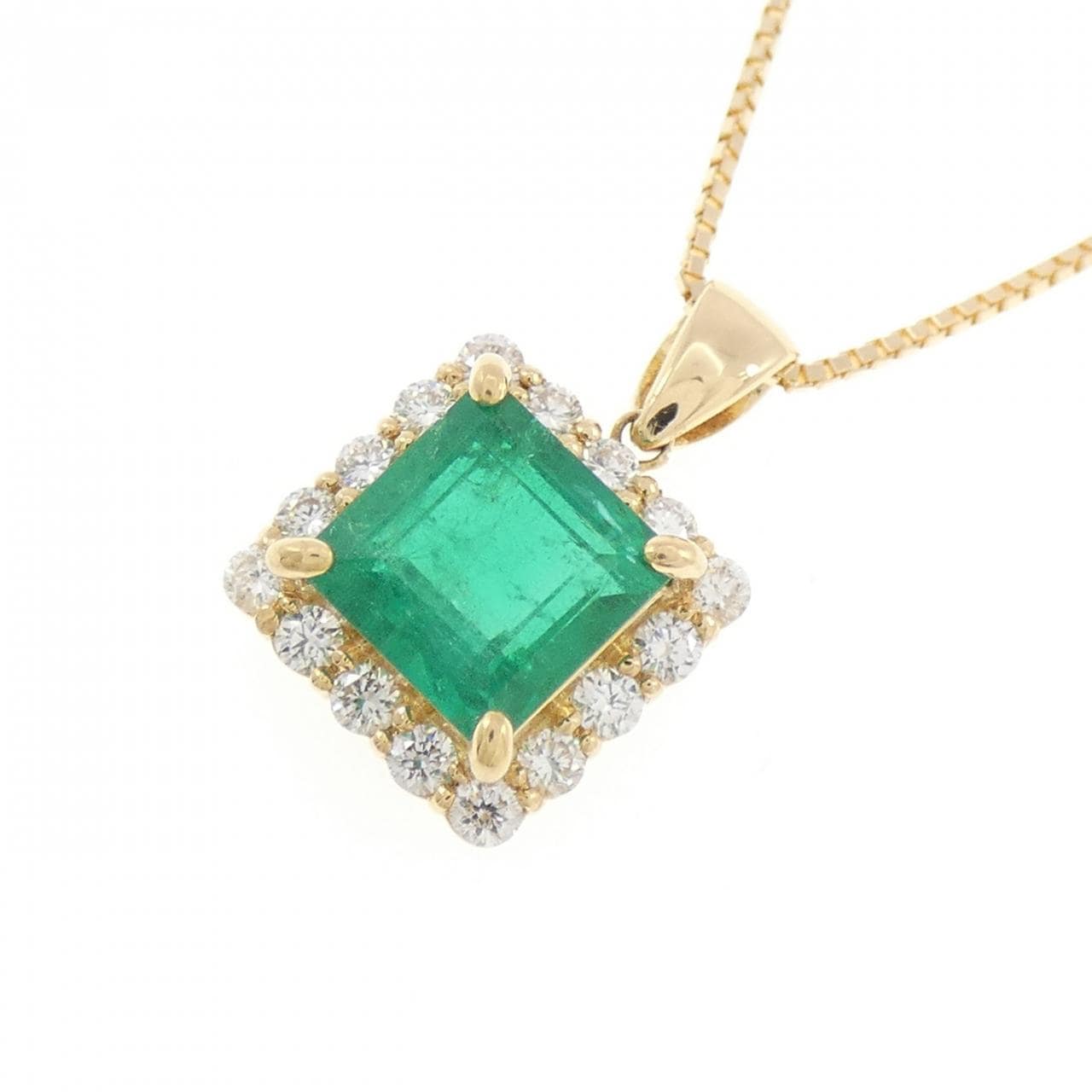 【リメイク】K18YG エメラルド ネックレス 1.947CT コロンビア産