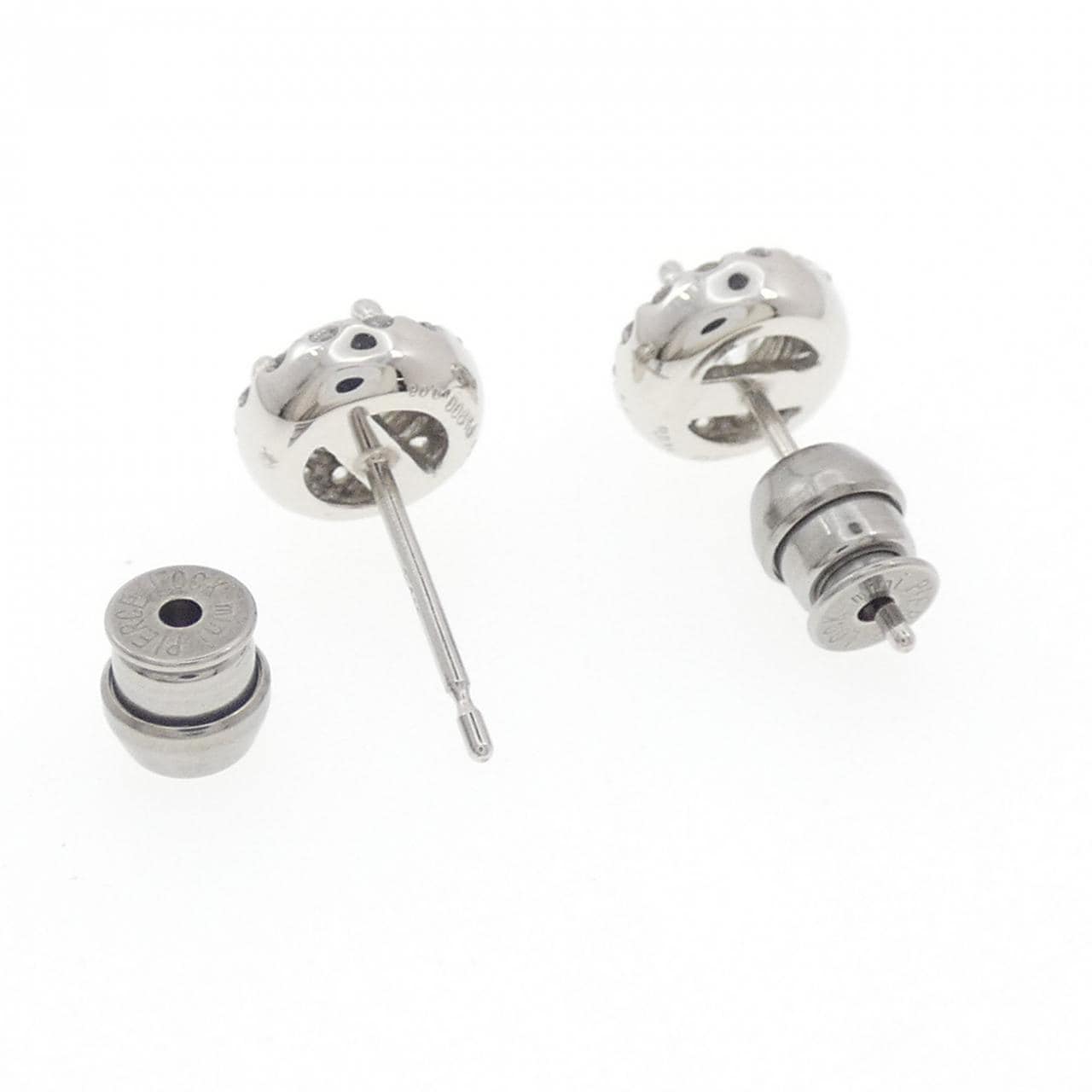 【リメイク】PT900/ST ダイヤモンド ピアス 0.500CT 0.514CT H VS2 VG-Good