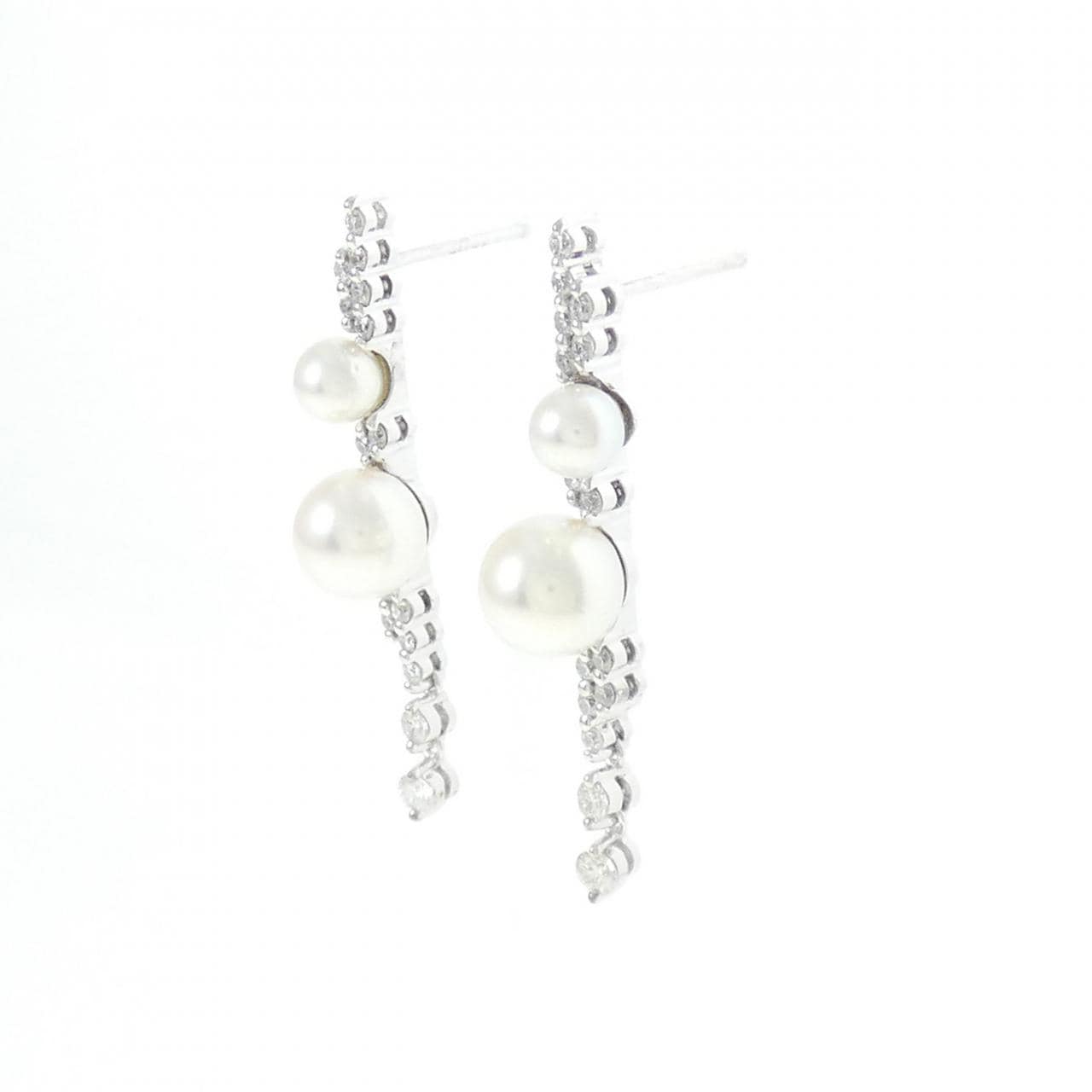 K18WG/K14WG Akoya pearl earrings
