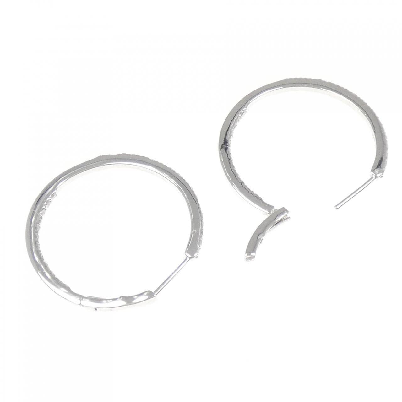 K18WG ダイヤモンド フープ ピアス 0.60CT