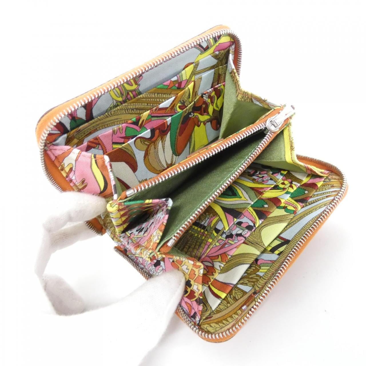 エルメス FANTAISIE BOTANIQUE シルク イン コンパクト 080204CK 財布