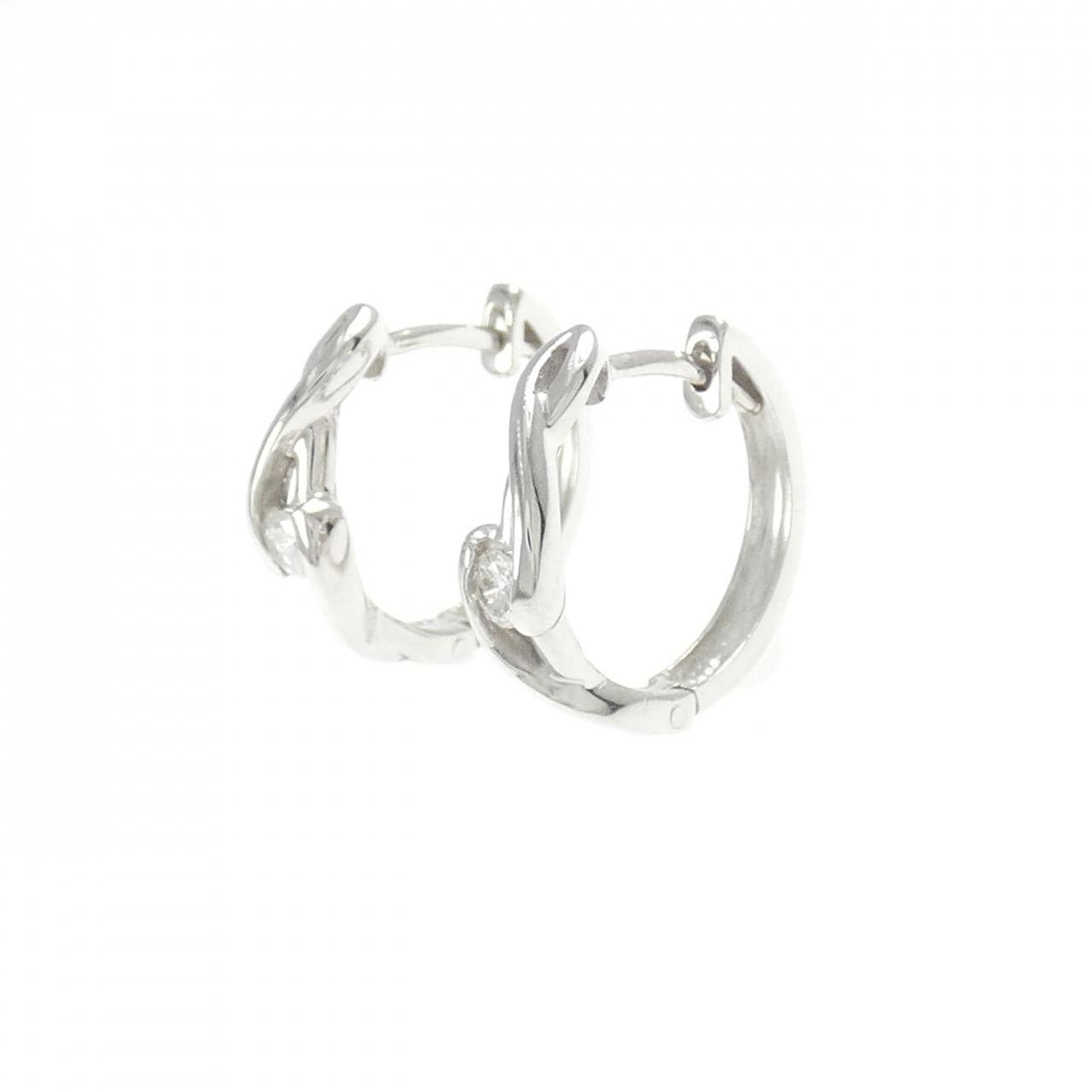 K18WG ダイヤモンド ピアス 0.16CT