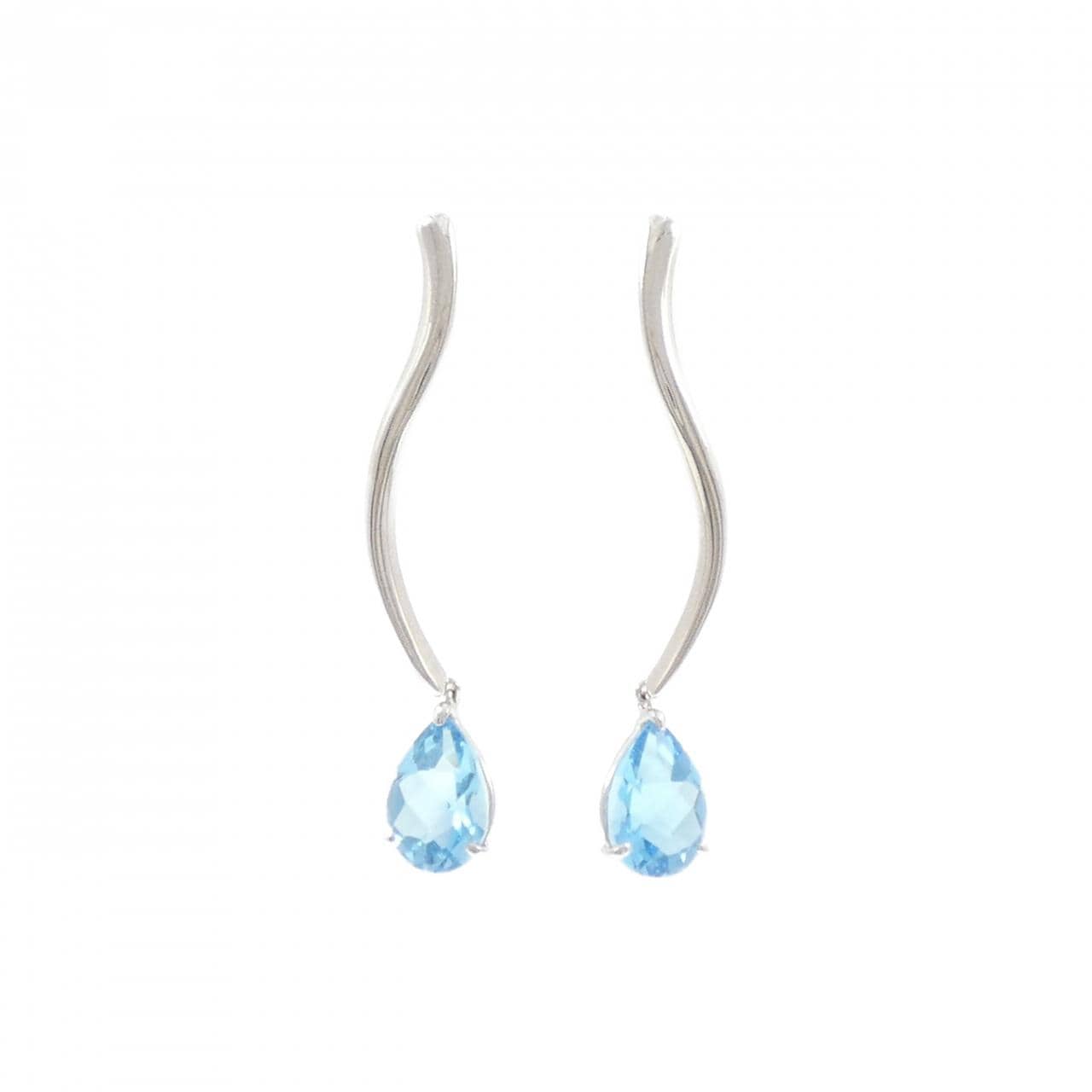 PT900 ブルートパーズ ピアス 6.088CT