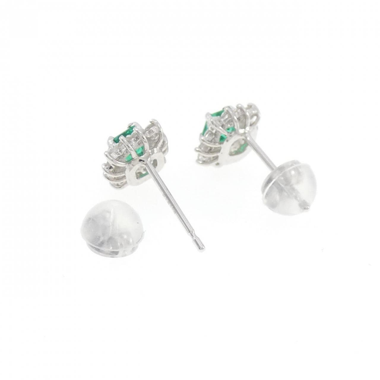 K18WG エメラルド ピアス 0.36CT