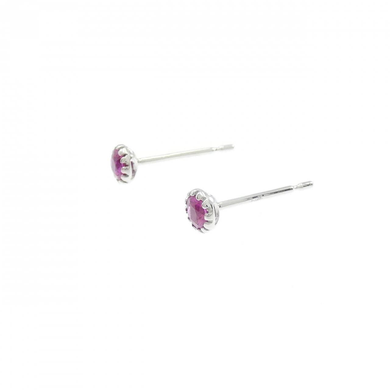 PT900 ルビー ピアス