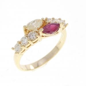 K18YG ルビー リング 0.34CT
