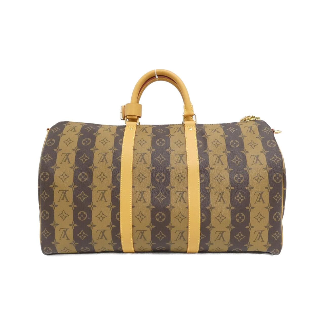 LOUIS VUITTON Monogram Stripe (LV Squared) Keepall Bandouliere 2022SS 50公分 M45967 波士頓包