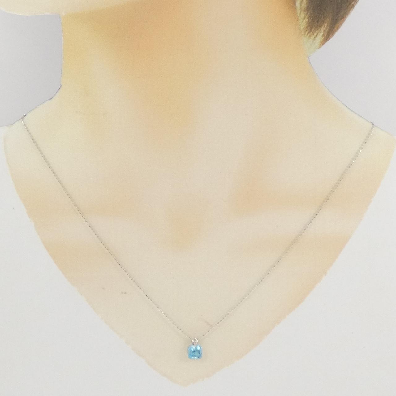 K18WG blue Topaz necklace