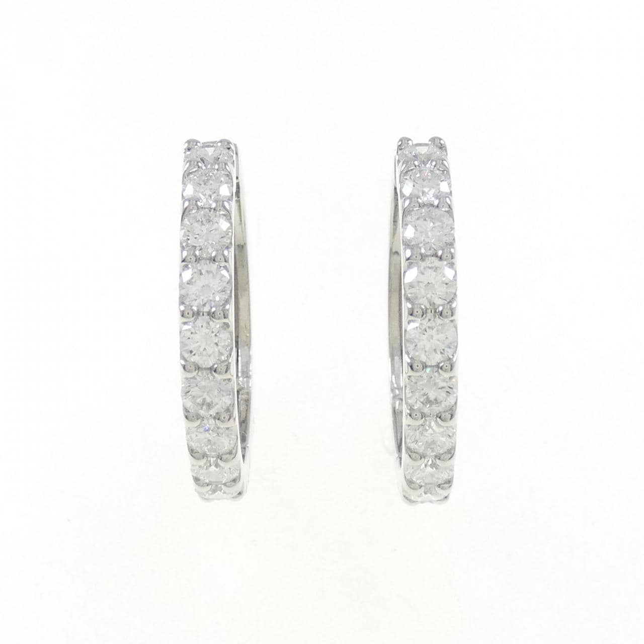 【新品】PT ダイヤモンド フープ ピアス 2.000CT