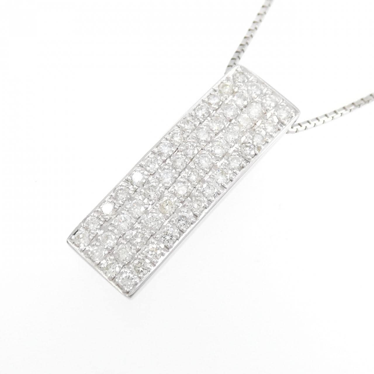 K18WG パヴェ ダイヤモンド ネックレス 1.04CT