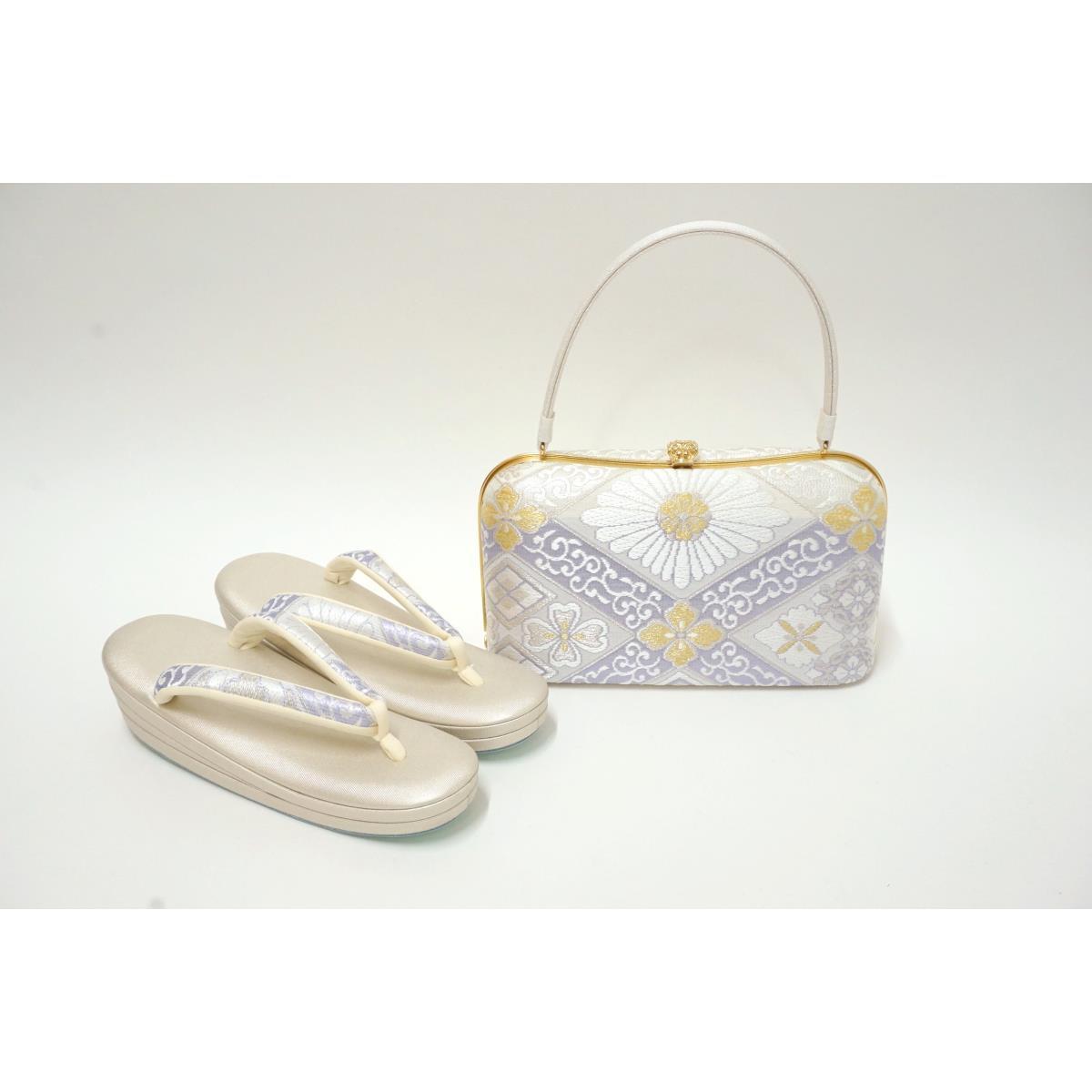 【新品】草履バッグセット　白梅　Ｌサイズ